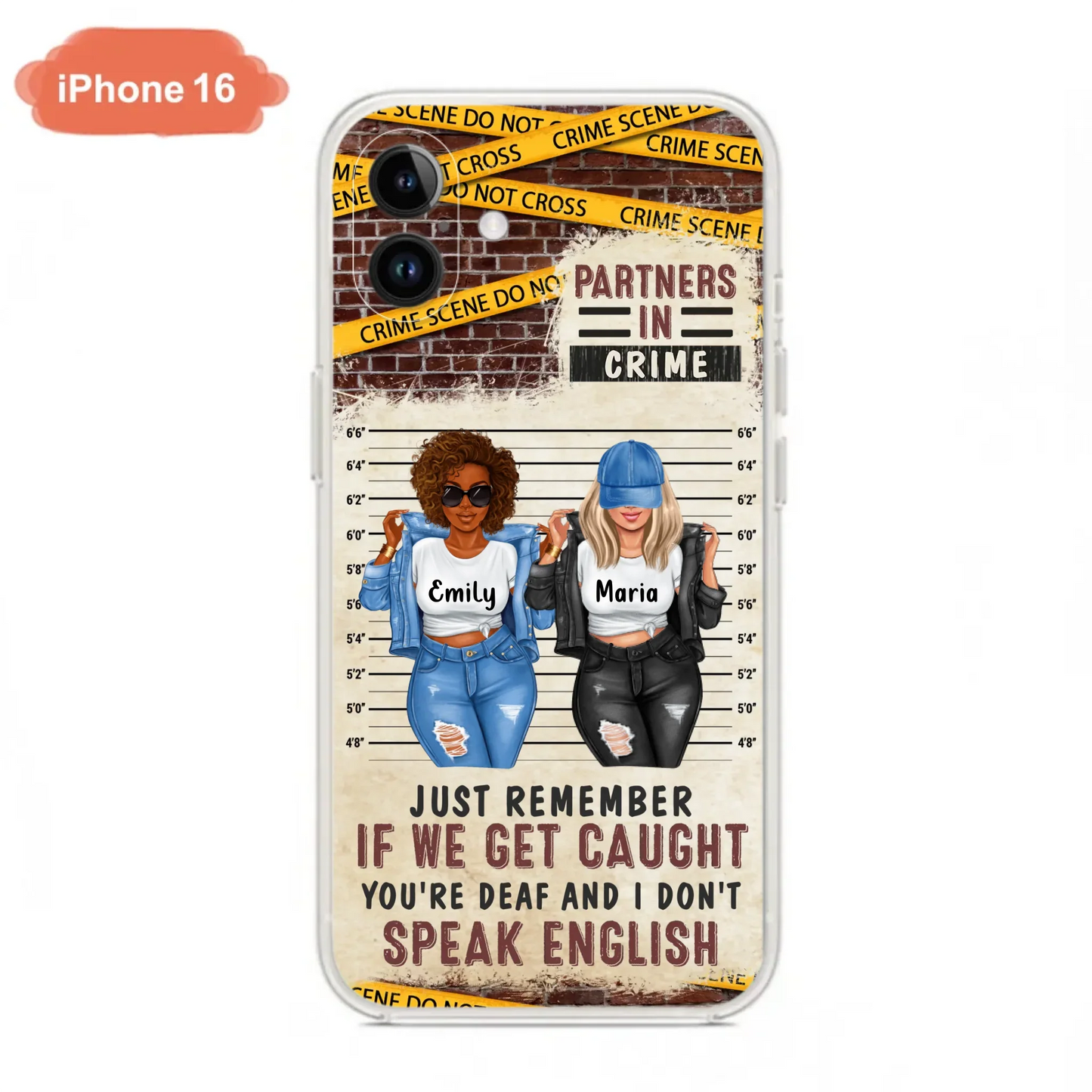 Custom Personalized Bestie Phone Case - Gift Idea For Bestie/ Sister - Upto 3 Girls - Partners In Crime - Case For iPhone And Samsung