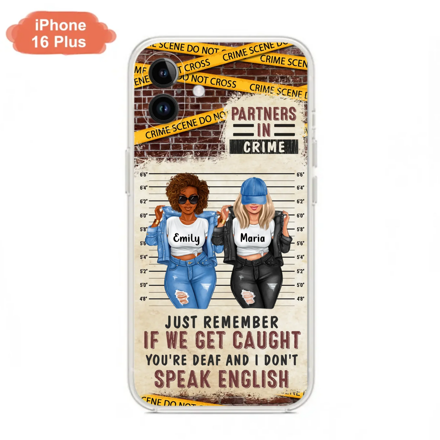 Custom Personalized Bestie Phone Case - Gift Idea For Bestie/ Sister - Upto 3 Girls - Partners In Crime - Case For iPhone And Samsung