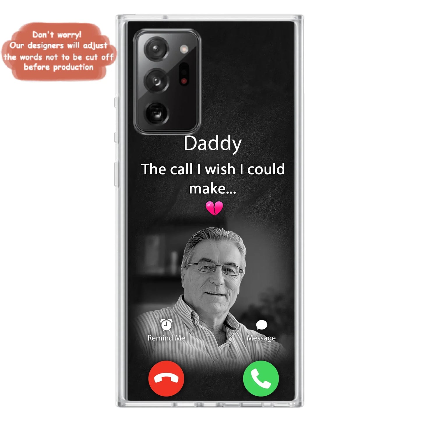Custom Personalized Memorial Mom Phone Case - Upload Photo - Memorial Gift Idea For Mom/ Dad - The Call I Wish I Could Make - Case For iPhone And Samsung