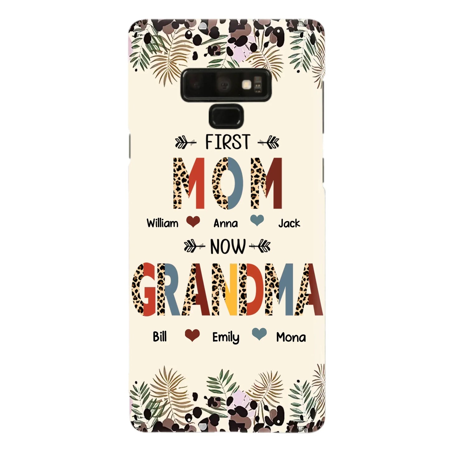 Custom Personalized Grandma Phone Case - Gift Idea For Grandma/Mom/ Mother's Day - Up to 6 Kids And 12 Grandkids - First Mom Now Grandma - Case For iPhone And Samsung