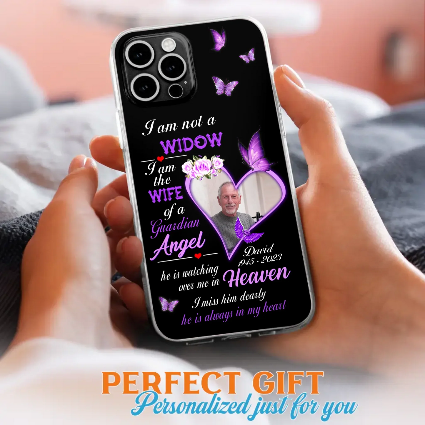 Custom Personalized Memorial Phone Case - Memorial Gift Idea For Family - Case For iPhone/Samsung - I Am Not A Widow
