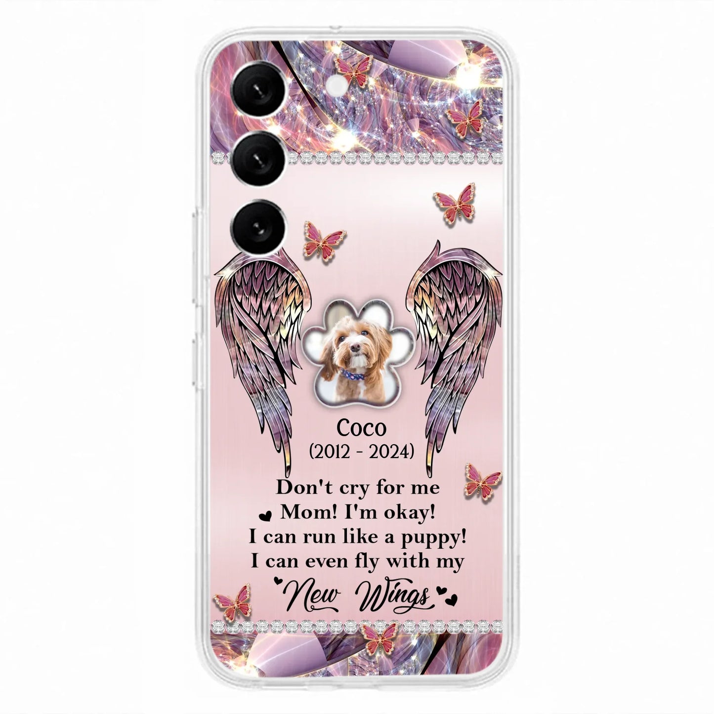 Personalized Memorial Phone Case - Upload Photo - Memorial Gift Idea For Dog Lover - Don't Cry For Me - Case For iPhone/Samsung