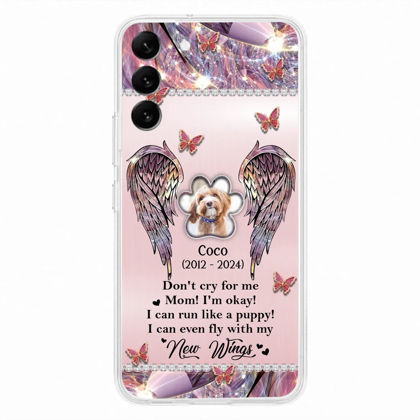 Personalized Memorial Phone Case - Upload Photo - Memorial Gift Idea For Dog Lover - Don't Cry For Me - Case For iPhone/Samsung