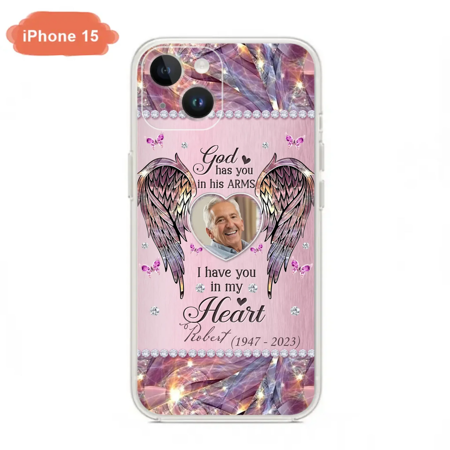 Custom Personalized Memorial Phone Case - Memorial Gift Idea For Family - Case For iPhone/Samsung - God Has You In His Arms