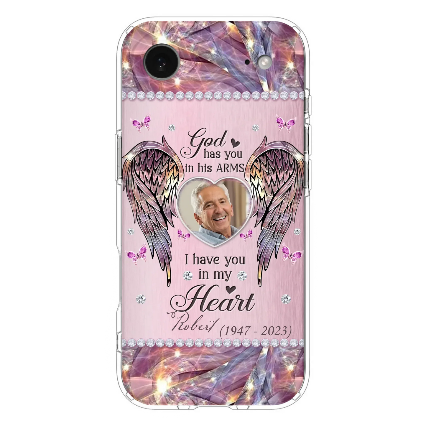 Custom Personalized Memorial Phone Case - Memorial Gift Idea For Family - Case For iPhone/Samsung - God Has You In His Arms