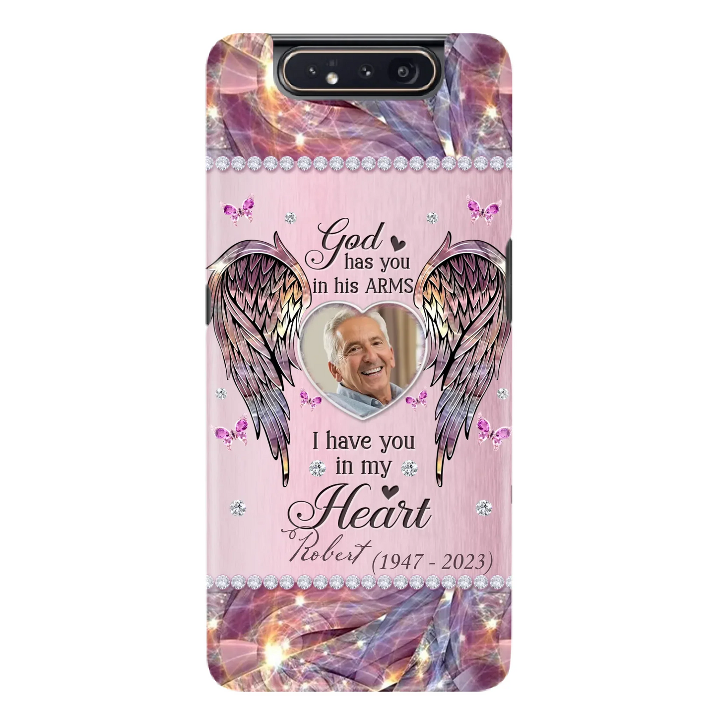 Custom Personalized Memorial Phone Case - Memorial Gift Idea For Family - Case For iPhone/Samsung - God Has You In His Arms