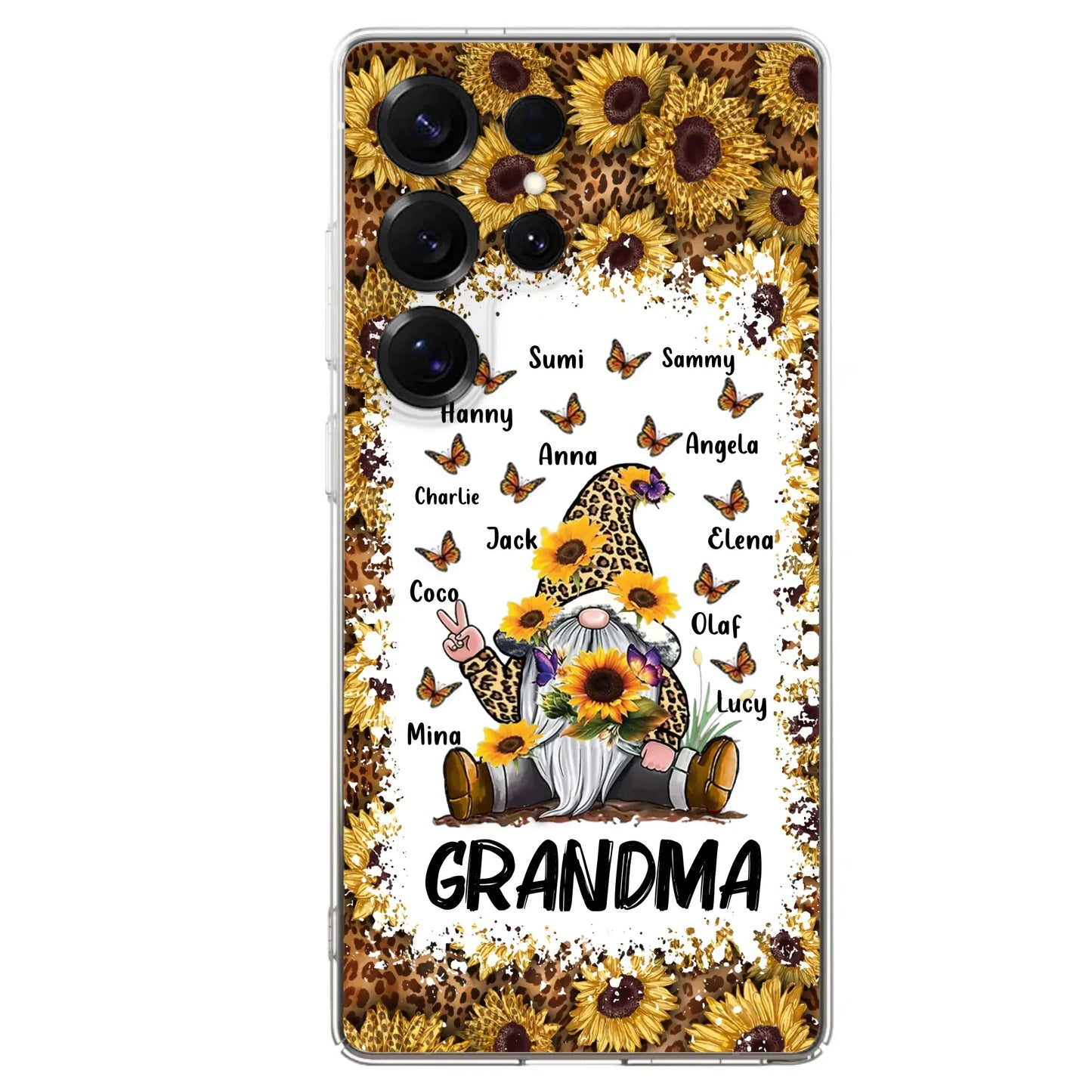 Personalized Sunflower Grandma Phone Case - Gift Idea For Grandma - Up to 12 Kids - Case For iPhone/Samsung