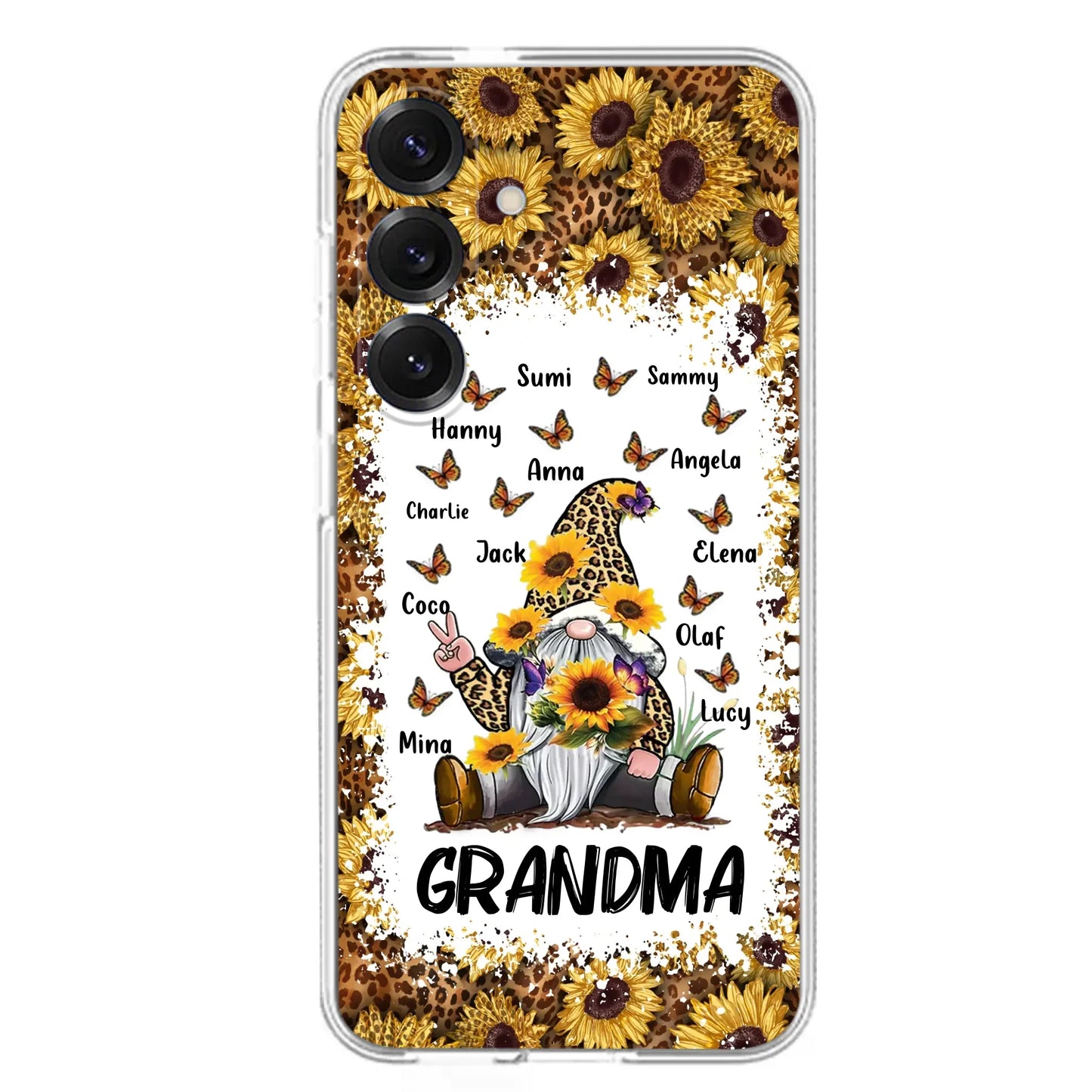 Personalized Sunflower Grandma Phone Case - Gift Idea For Grandma - Up to 12 Kids - Case For iPhone/Samsung