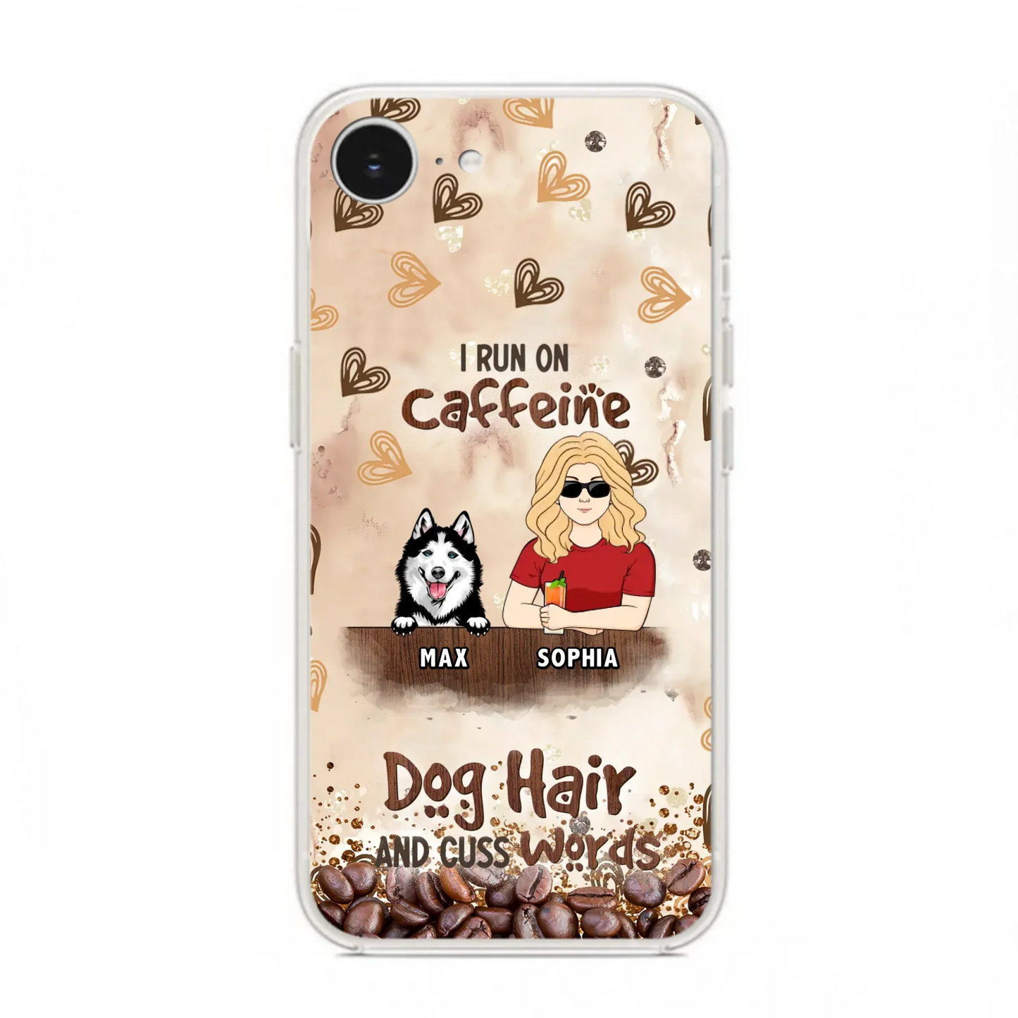Personalized Pet Phone Case - Gift Idea For Dog/Cat/Horse Lovers - I Run On Caffeine Dog Hair And Cuss Words - Case For iPhone/Samsung