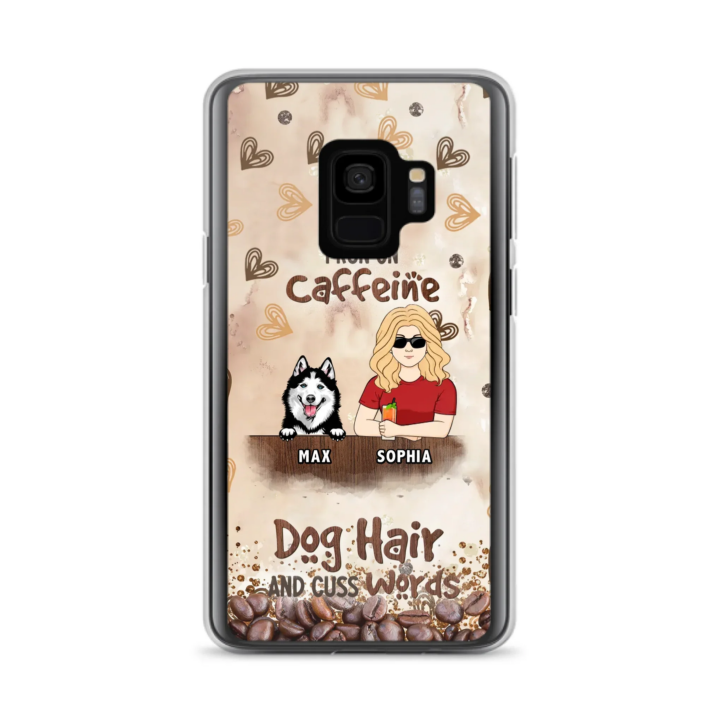 Personalized Pet Phone Case - Gift Idea For Dog/Cat/Horse Lovers - I Run On Caffeine Dog Hair And Cuss Words - Case For iPhone/Samsung