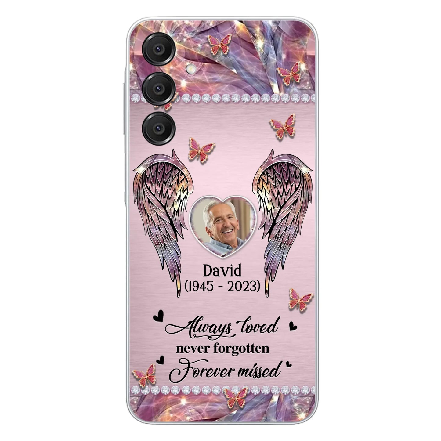 Custom Personalized Memorial Phone Case - Memorial Gift Idea For Family - Case For iPhone/Samsung - Always Loved Never Forgotten Forever Missed
