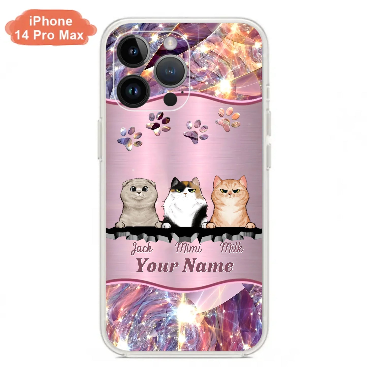 Custom Personalized Cats Phone Case - Gift Idea For Cat Lover - Up to 3  Cats - Cases For iPhone/Samsung