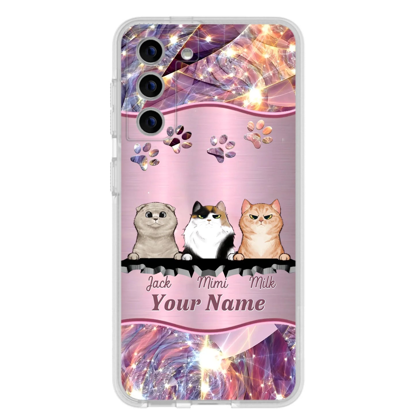 Custom Personalized Cats Phone Case - Gift Idea For Cat Lover - Up to 3  Cats - Cases For iPhone/Samsung