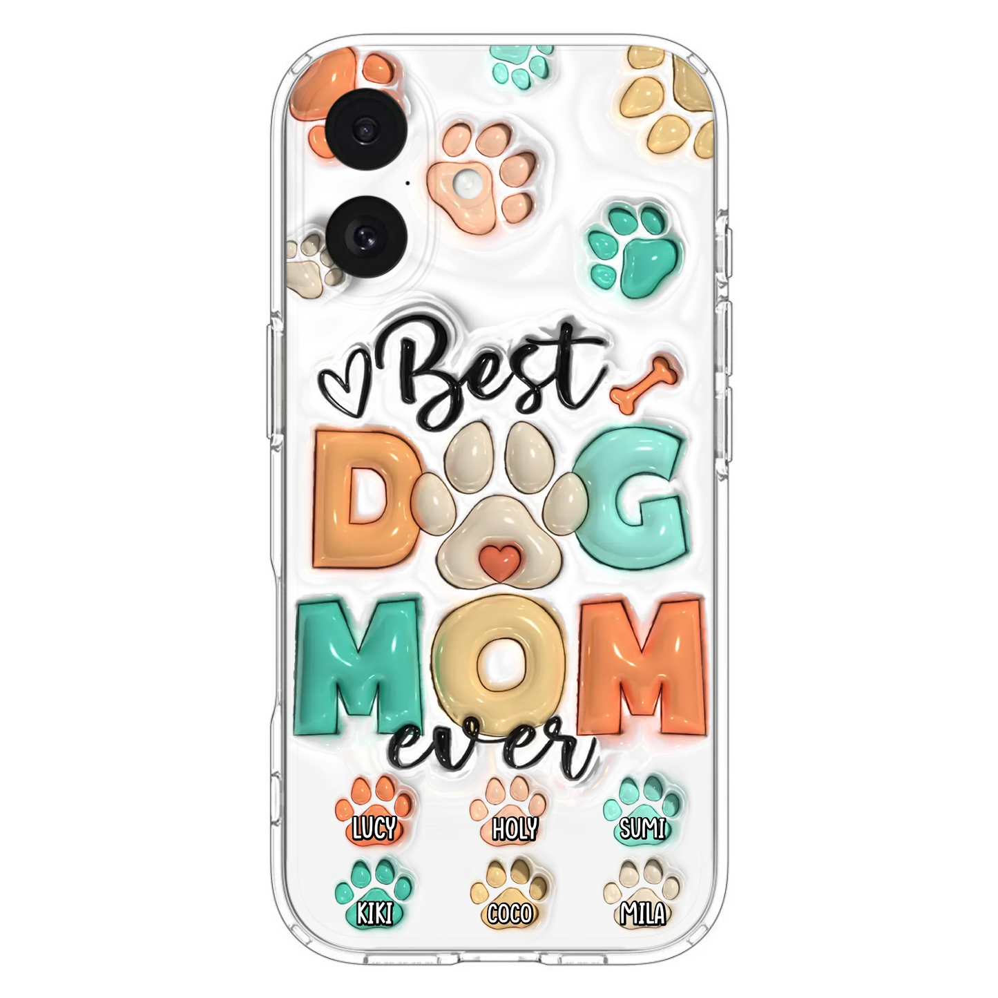 Personalized Dog Mom/Dad Phone Case - Gift Idea For Dog Owners/Lovers - Upto 6 Paws - Best Dog Mom Ever - Case For iPhone/Samsung