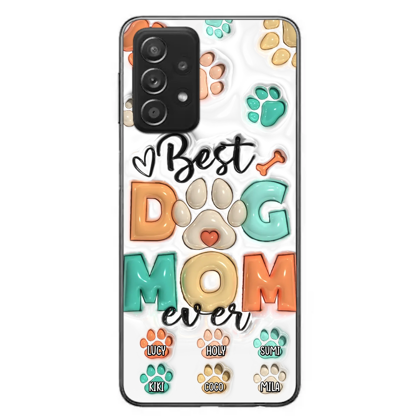 Personalized Dog Mom/Dad Phone Case - Gift Idea For Dog Owners/Lovers - Upto 6 Paws - Best Dog Mom Ever - Case For iPhone/Samsung