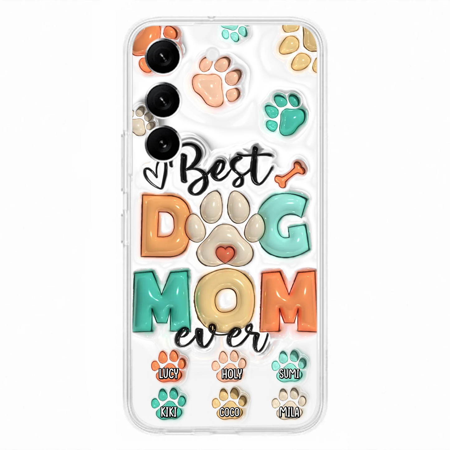 Personalized Dog Mom/Dad Phone Case - Gift Idea For Dog Owners/Lovers - Upto 6 Paws - Best Dog Mom Ever - Case For iPhone/Samsung