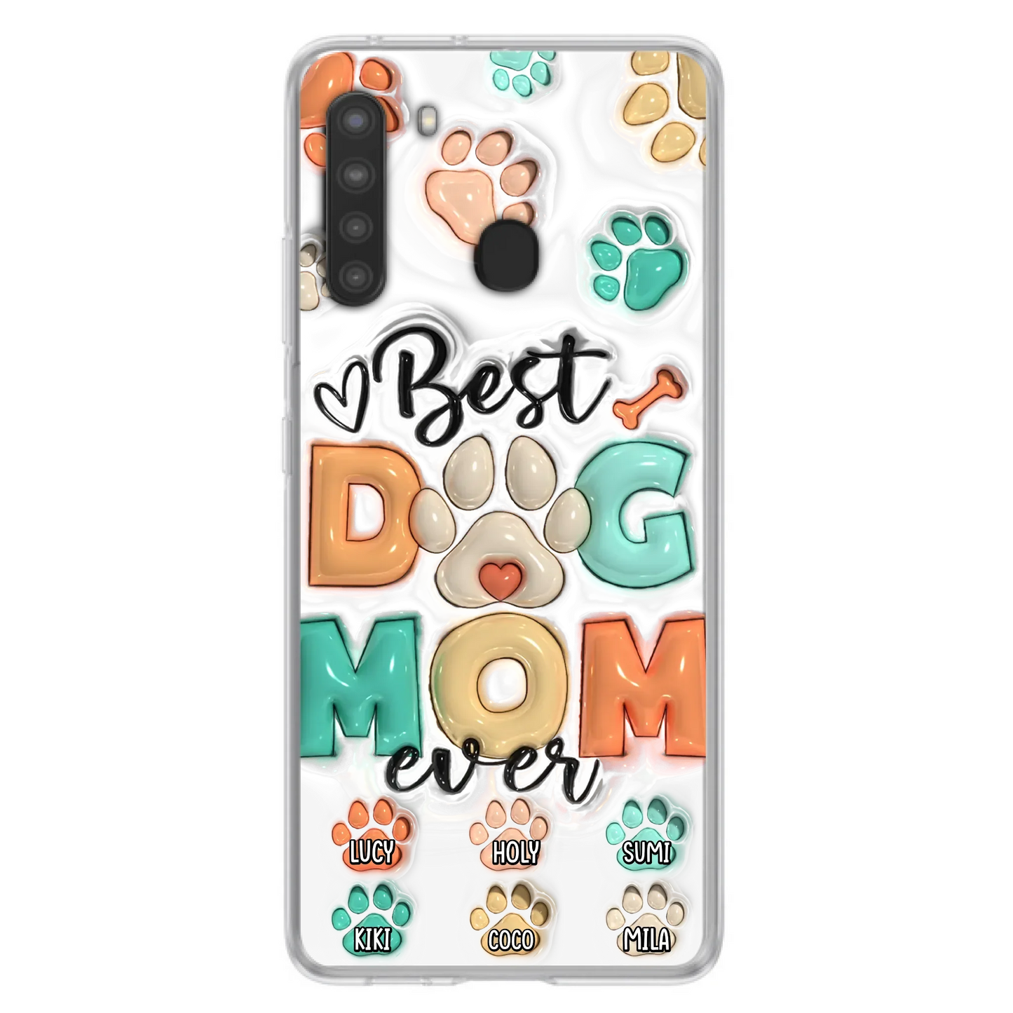 Personalized Dog Mom/Dad Phone Case - Gift Idea For Dog Owners/Lovers - Upto 6 Paws - Best Dog Mom Ever - Case For iPhone/Samsung