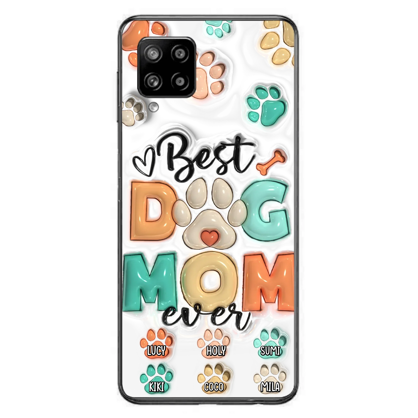 Personalized Dog Mom/Dad Phone Case - Gift Idea For Dog Owners/Lovers - Upto 6 Paws - Best Dog Mom Ever - Case For iPhone/Samsung