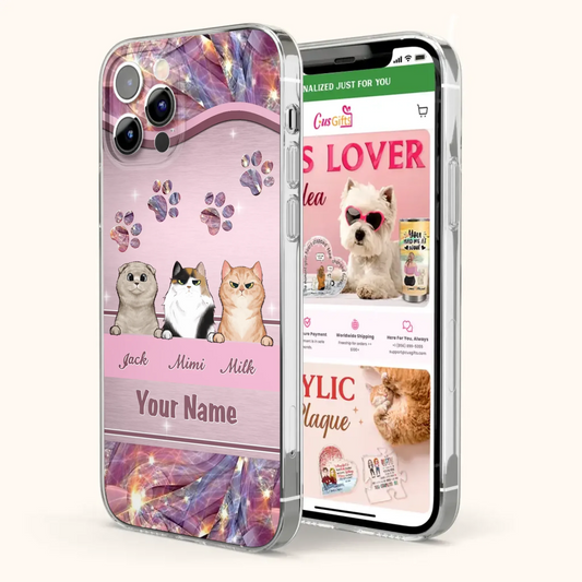 Custom Personalized Cat Phone Case For iPhone And Samsung - Gift Idea For Cat Lover - Up to 3  Cats