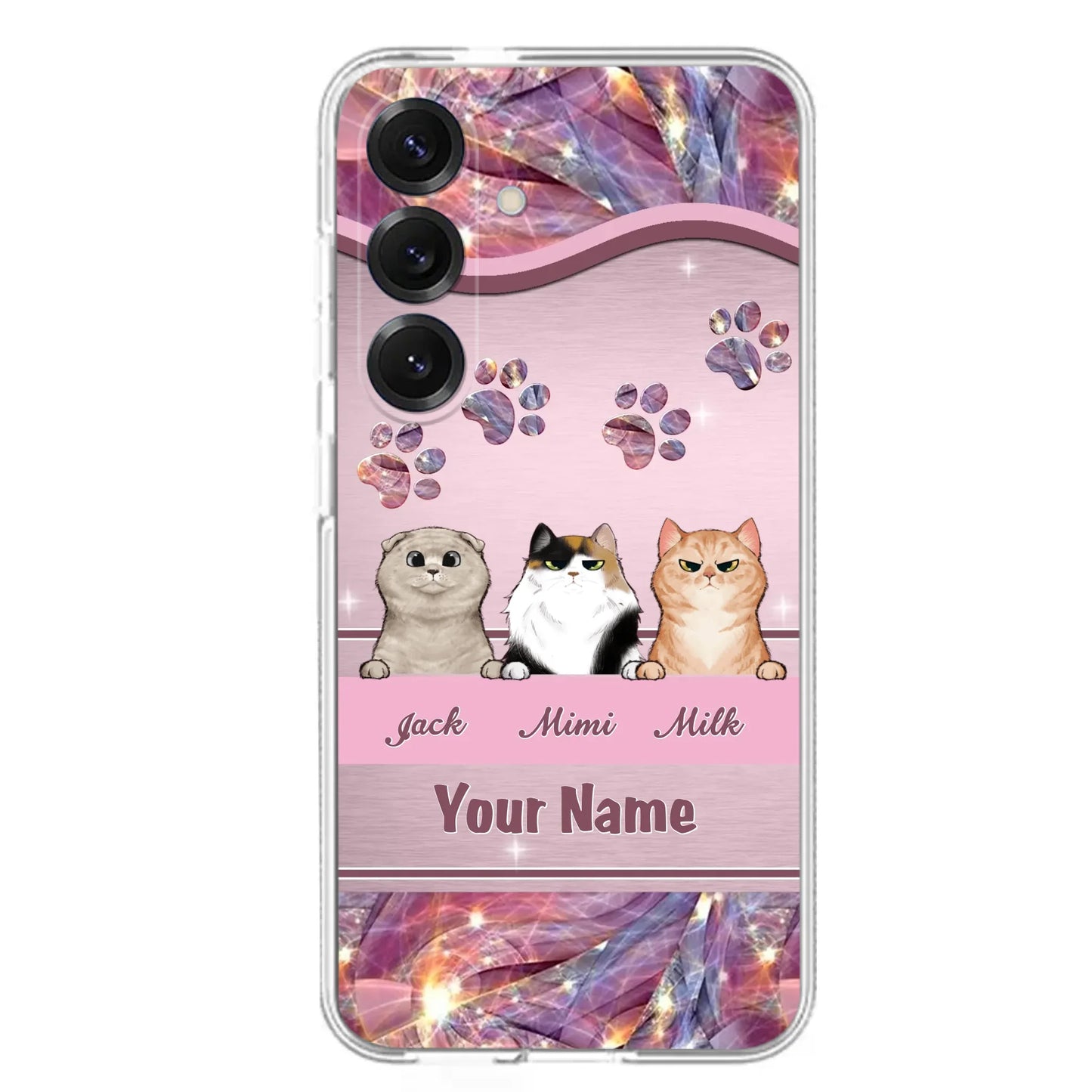 Custom Personalized Cat Phone Case For iPhone And Samsung - Gift Idea For Cat Lover - Up to 3  Cats