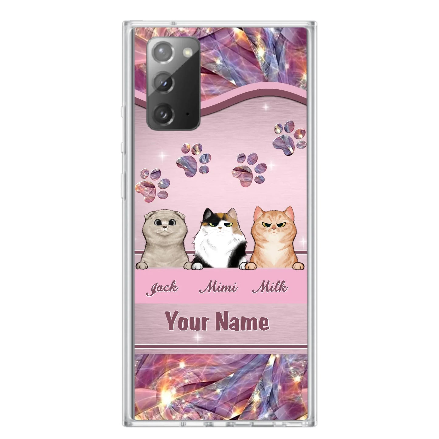 Custom Personalized Cat Phone Case For iPhone And Samsung - Gift Idea For Cat Lover - Up to 3  Cats