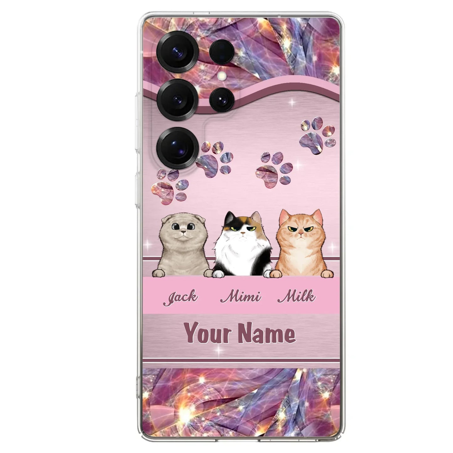 Custom Personalized Cat Phone Case For iPhone And Samsung - Gift Idea For Cat Lover - Up to 3  Cats