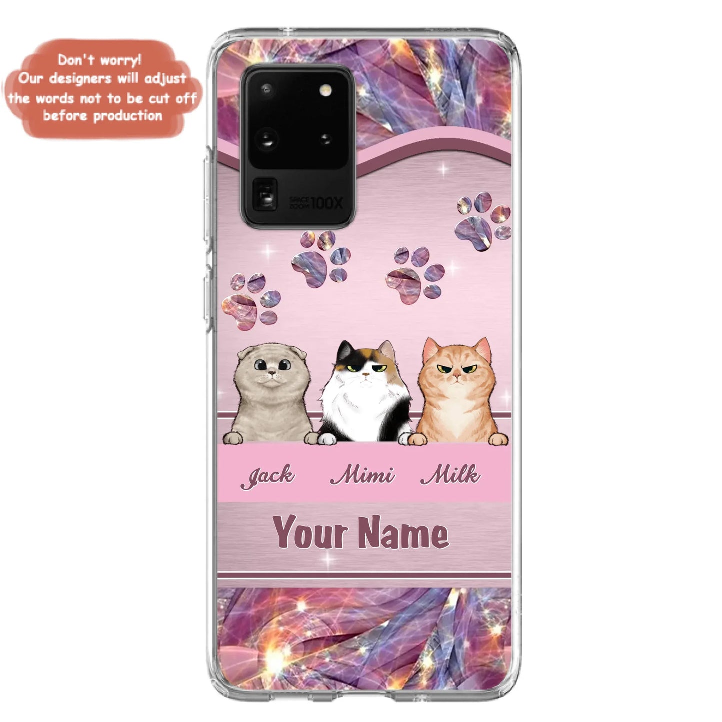 Custom Personalized Cat Phone Case For iPhone And Samsung - Gift Idea For Cat Lover - Up to 3  Cats
