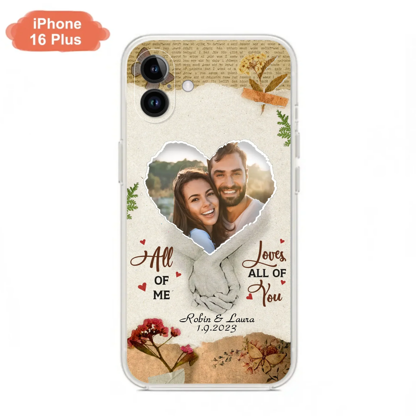 Custom Personalized Couple Phone Case - Gift Idea For Couple/Valentines Day - Upload Photo - All Of Me Loves All Of You - Case For iPhone/Samsung