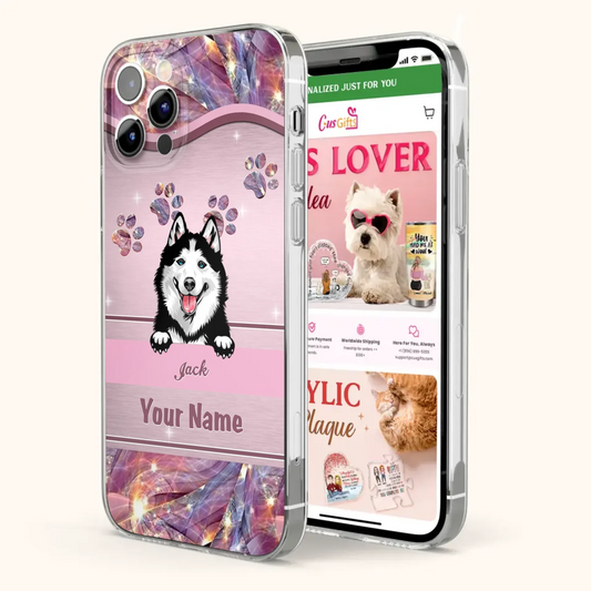 Custom Personalized Dog Phone Case For iPhone And Samsung - Gift Idea For Dog Lover - Up to 3 Dogs