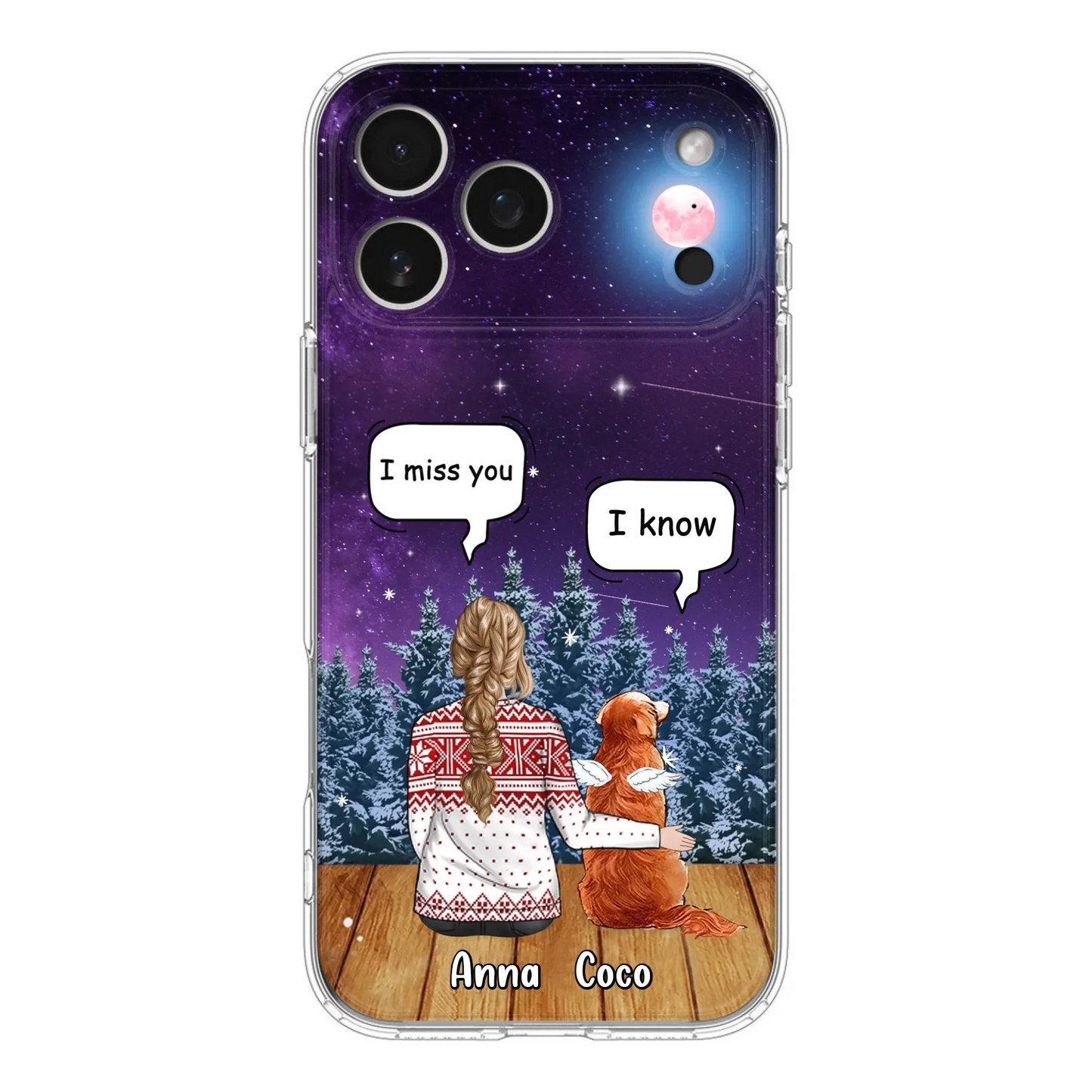 I Miss You Dog - Custom Personalized Memorial Pet Phone Case - Upto 4 Pets - Memorial Gift Idea For Dog/Cat Lover - Case For iPhone/Samsung