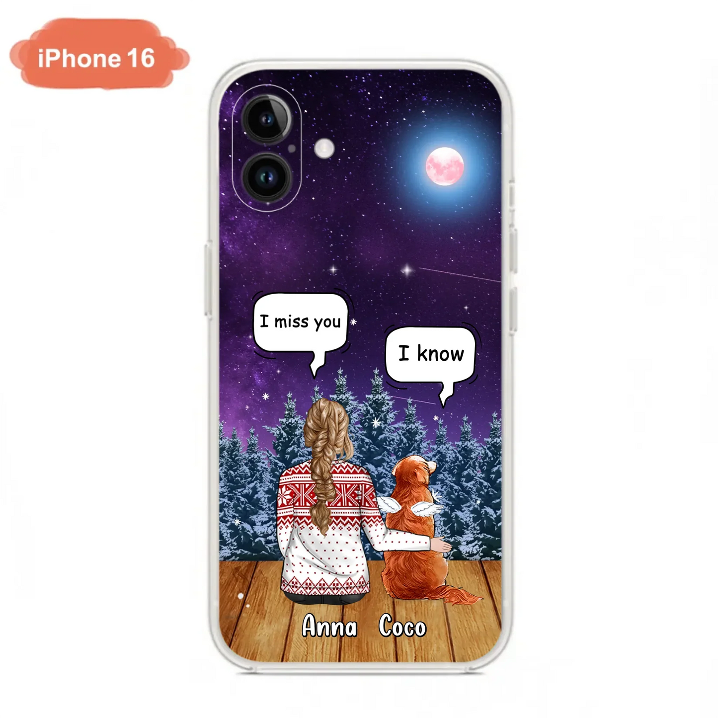I Miss You Dog - Custom Personalized Memorial Pet Phone Case - Upto 4 Pets - Memorial Gift Idea For Dog/Cat Lover - Case For iPhone/Samsung