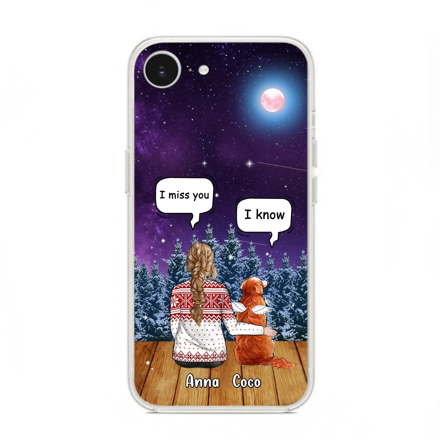 I Miss You Dog - Custom Personalized Memorial Pet Phone Case - Upto 4 Pets - Memorial Gift Idea For Dog/Cat Lover - Case For iPhone/Samsung