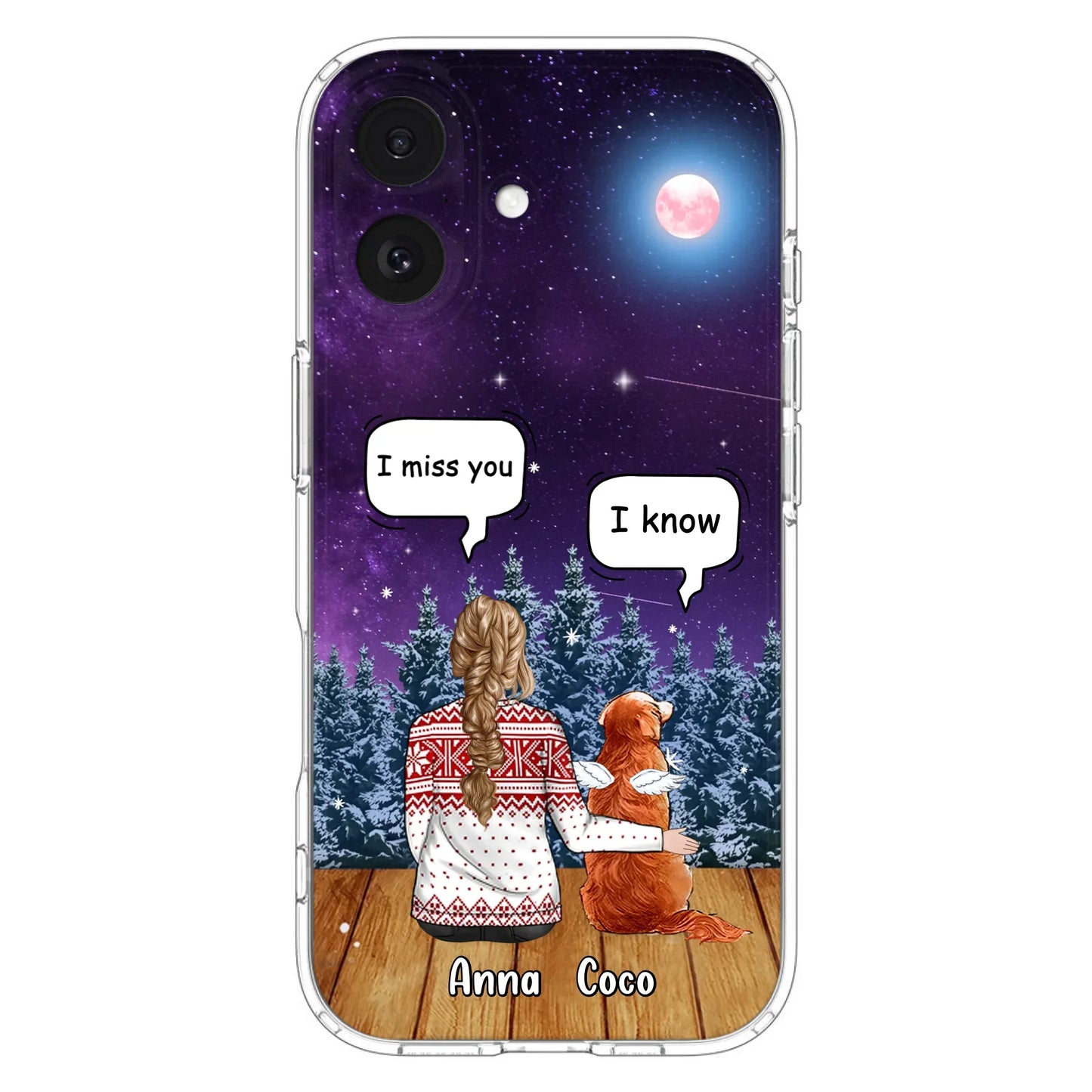 I Miss You Dog - Custom Personalized Memorial Pet Phone Case - Upto 4 Pets - Memorial Gift Idea For Dog/Cat Lover - Case For iPhone/Samsung
