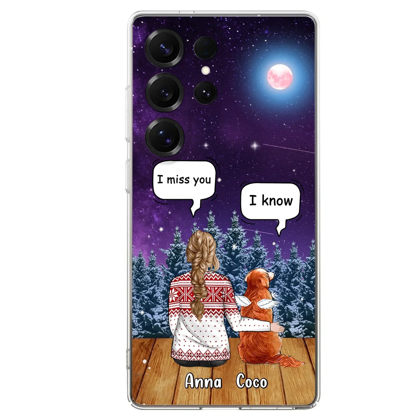 I Miss You Dog - Custom Personalized Memorial Pet Phone Case - Upto 4 Pets - Memorial Gift Idea For Dog/Cat Lover - Case For iPhone/Samsung