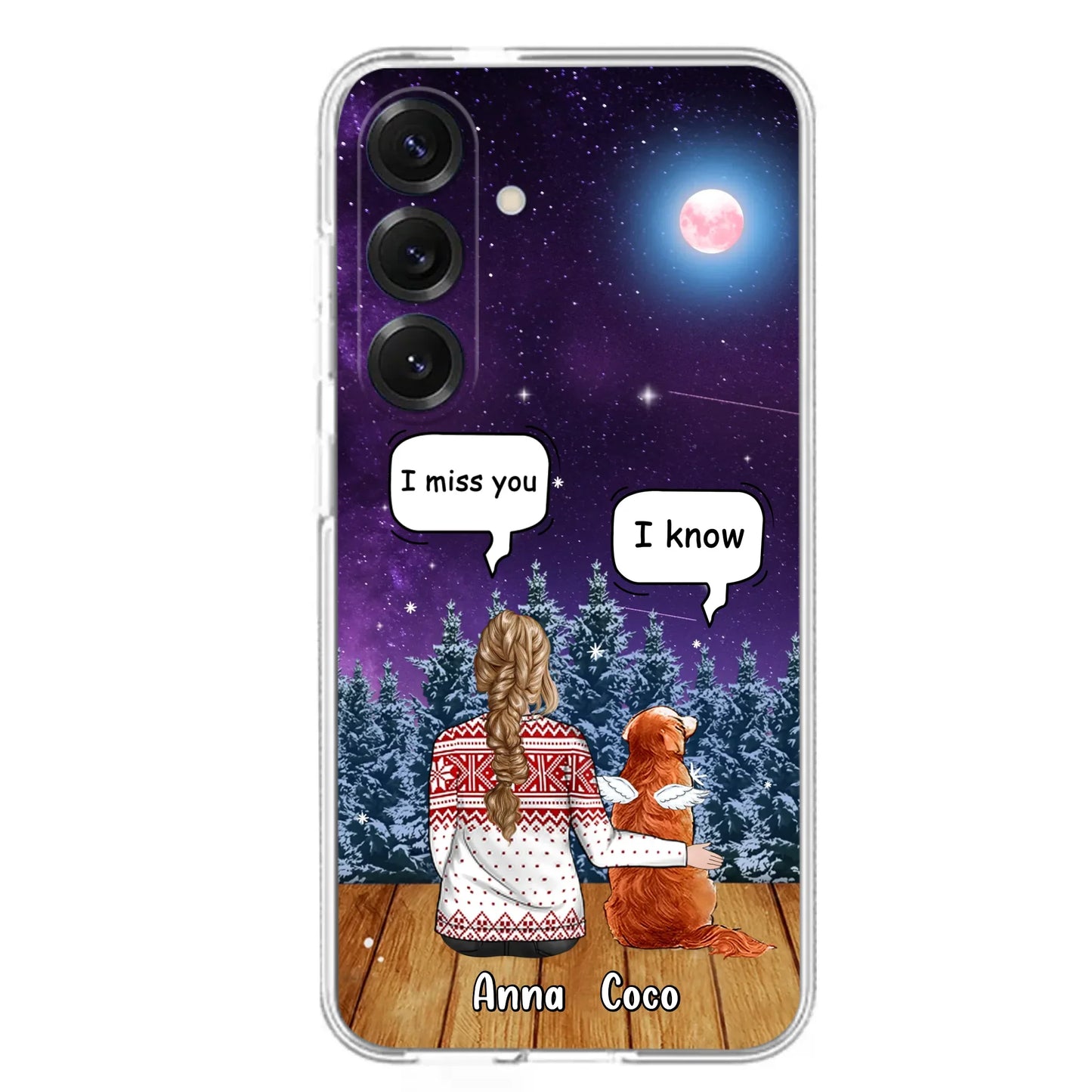 I Miss You Dog - Custom Personalized Memorial Pet Phone Case - Upto 4 Pets - Memorial Gift Idea For Dog/Cat Lover - Case For iPhone/Samsung