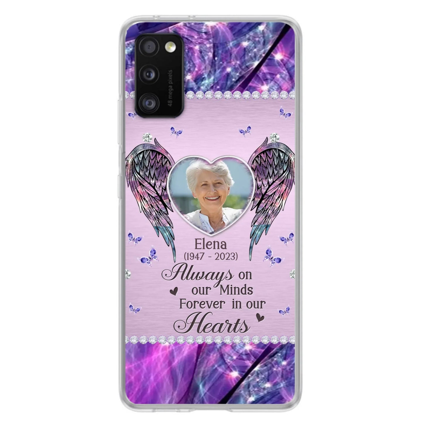 Custom Personalized Memorial Phone Case - Memorial Gift Idea For Family - Case For iPhone/Samsung - Always On My Mind Forever In Our Hearts