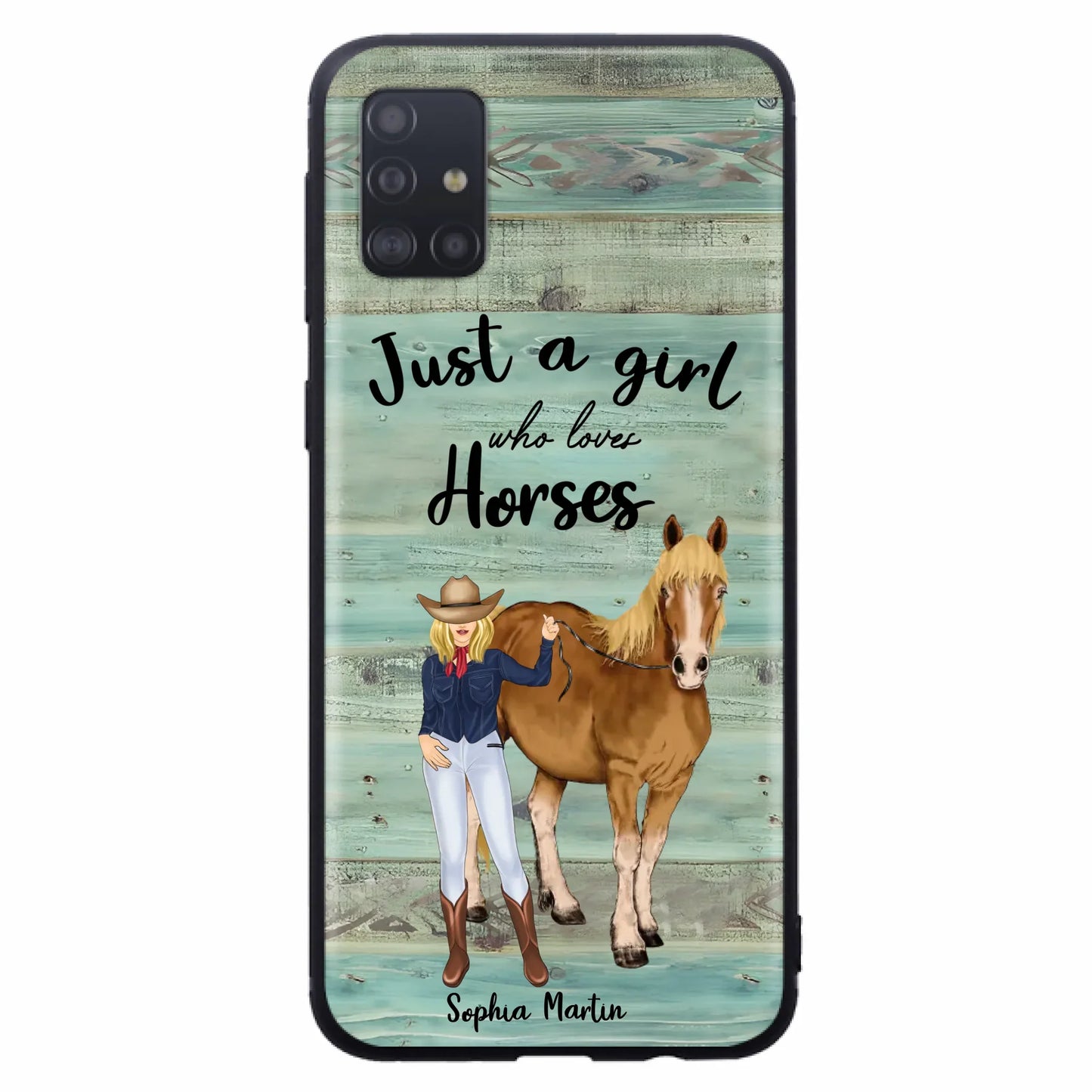 Custom Personalized Horse Lady Phone Case - Gift Idea For Horse Lovers - Just A Girl Who Loves Horses - Case For iPhone/Samsung