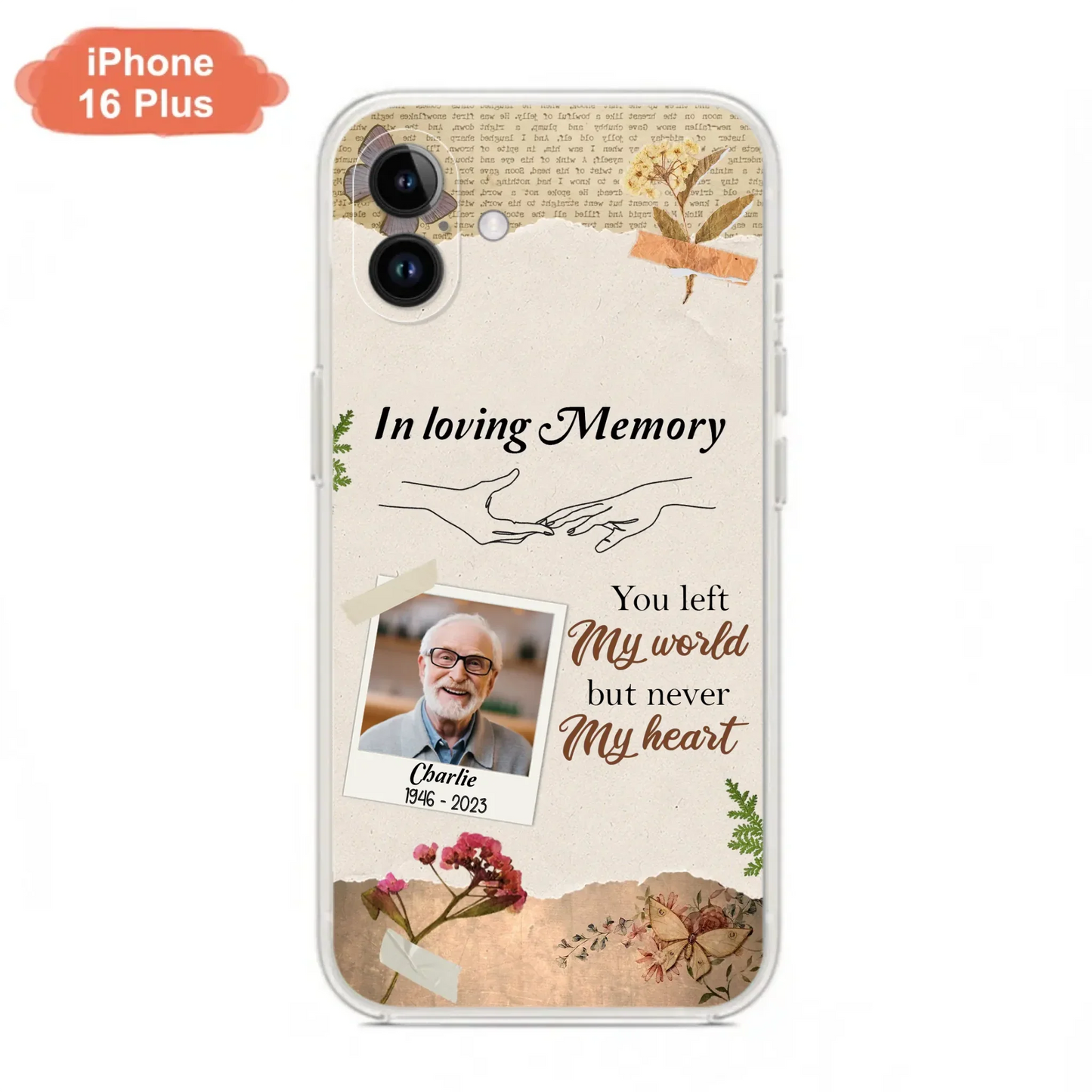 Custom Personalized Memorial Phone Case - Memorial Gift Idea For Family - Case For iPhone/Samsung - You Left My World But Never My Heart