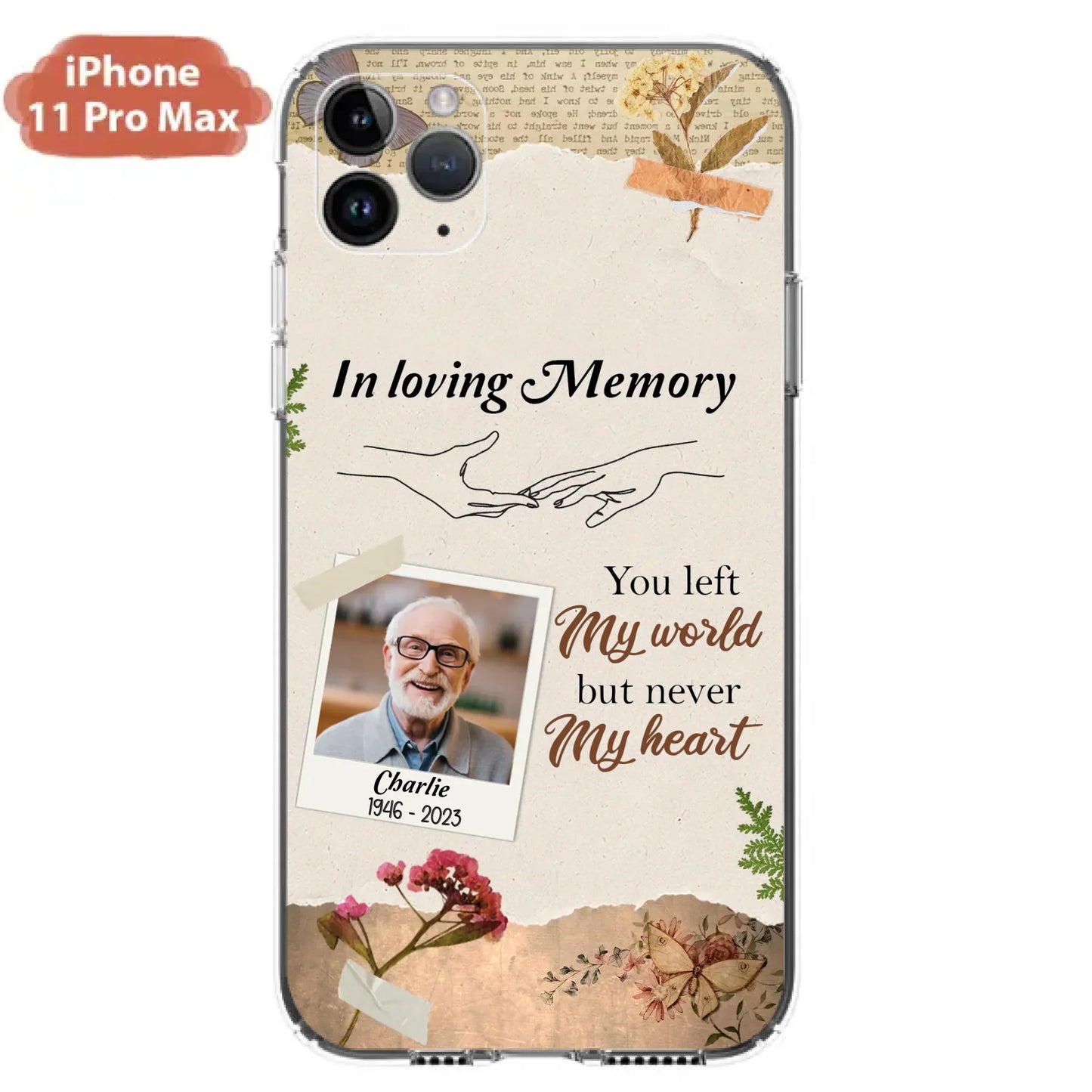 Custom Personalized Memorial Phone Case - Memorial Gift Idea For Family - Case For iPhone/Samsung - You Left My World But Never My Heart