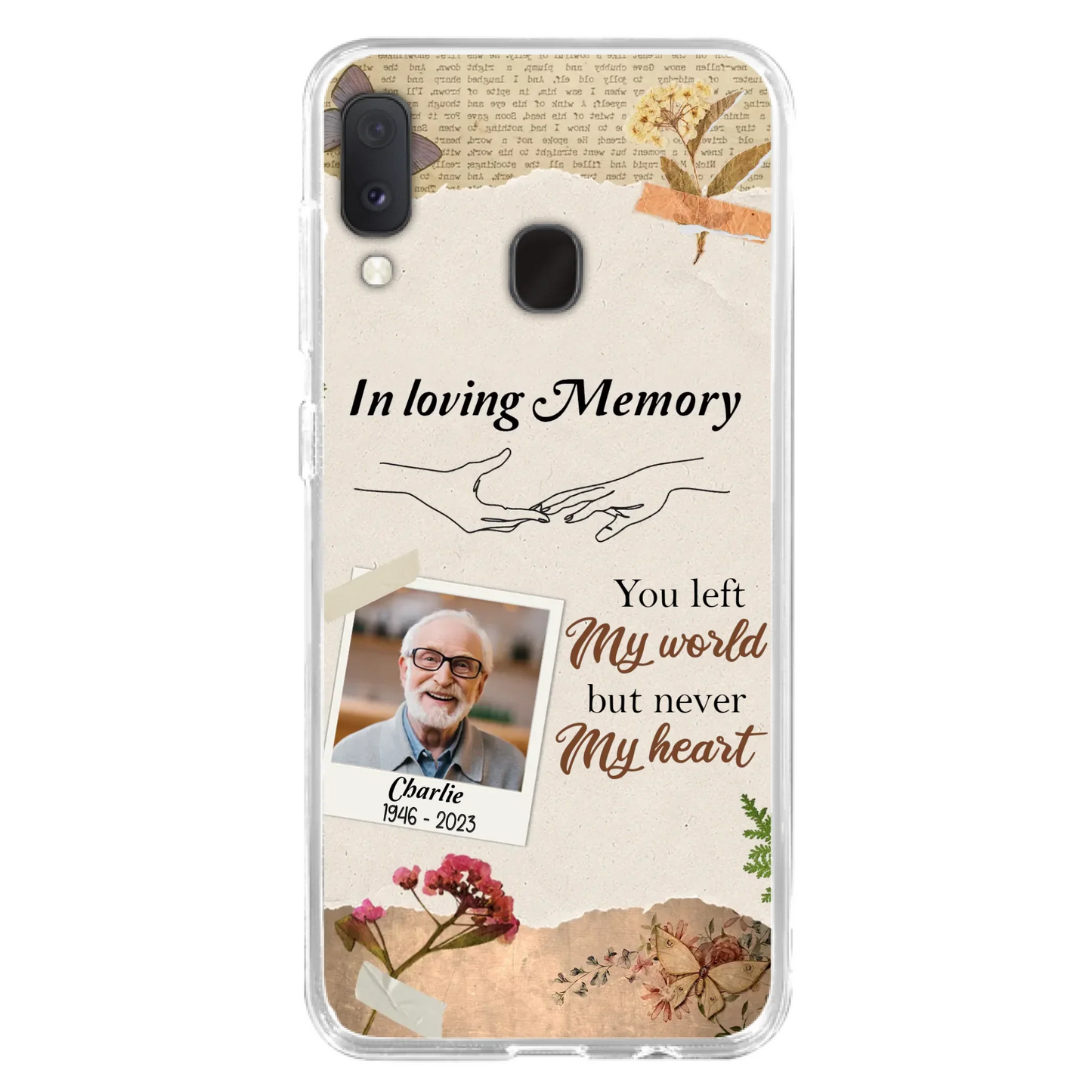 Custom Personalized Memorial Phone Case - Memorial Gift Idea For Family - Case For iPhone/Samsung - You Left My World But Never My Heart