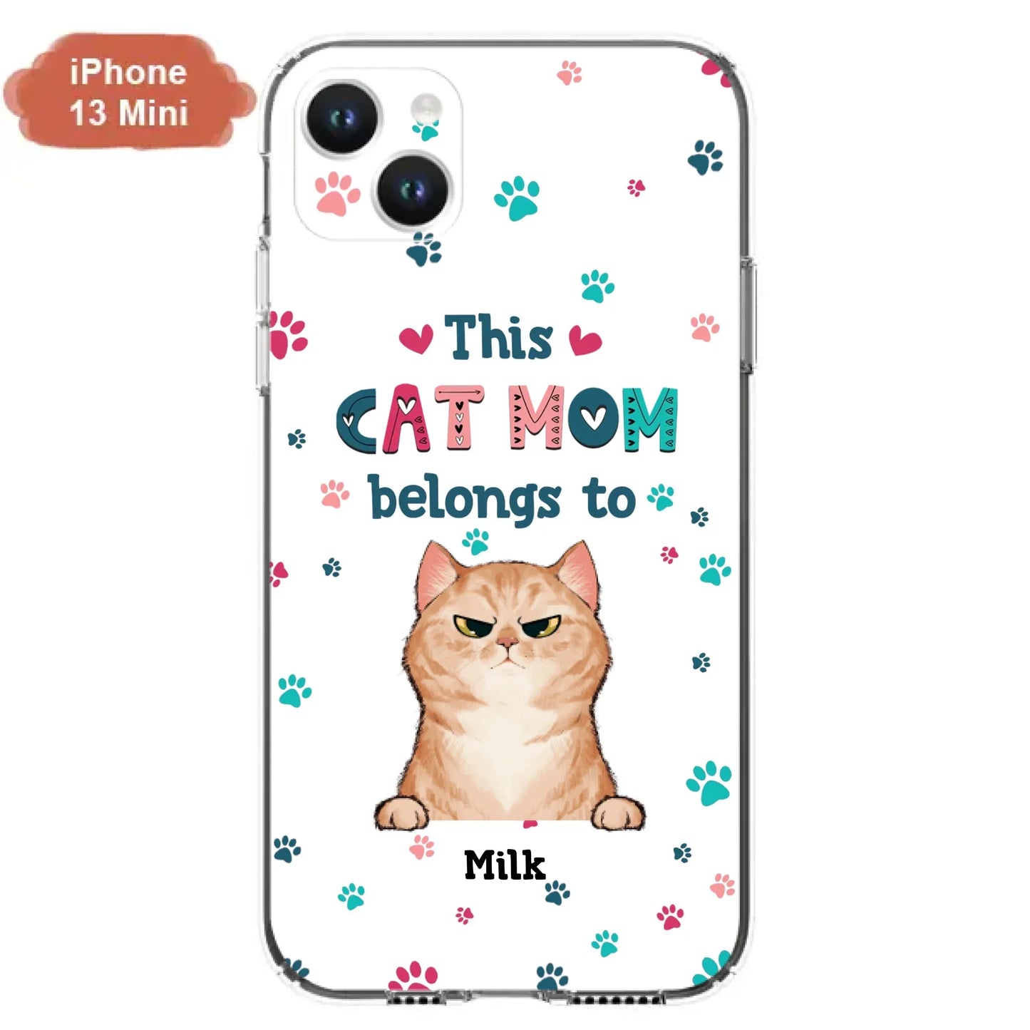 Custom Personalized Cat Phone Case For iPhone And Samsung - Gift Idea For Cat Lover - Up to 6 Cats - This Cat Mom Belongs To