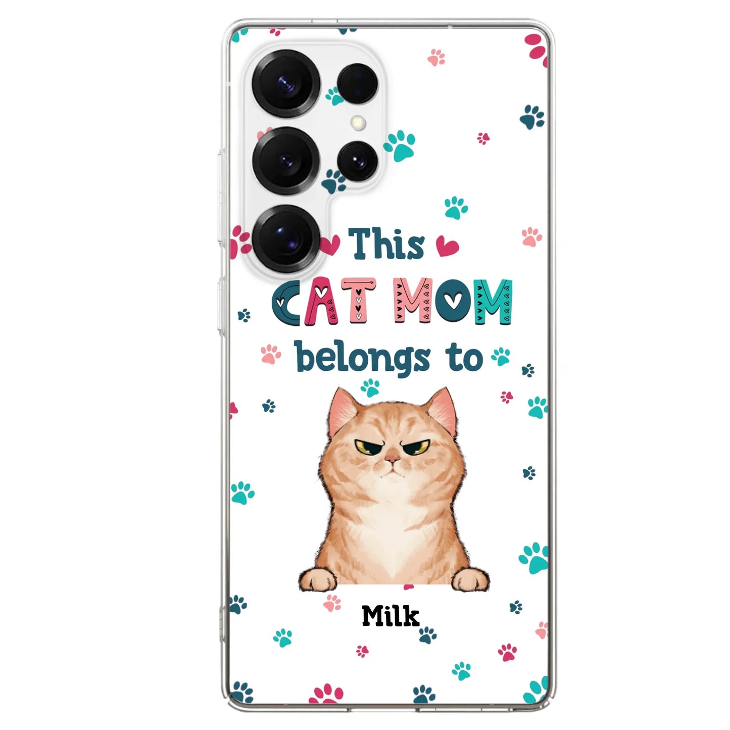 Custom Personalized Cat Phone Case For iPhone And Samsung - Gift Idea For Cat Lover - Up to 6 Cats - This Cat Mom Belongs To