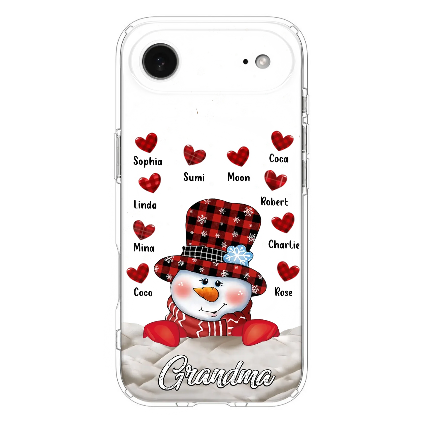 Personalized Snowman Grandma Phone Case - Christmas Gift Idea For Grandma - Up to 10 Kids - Case For iPhone/Samsung