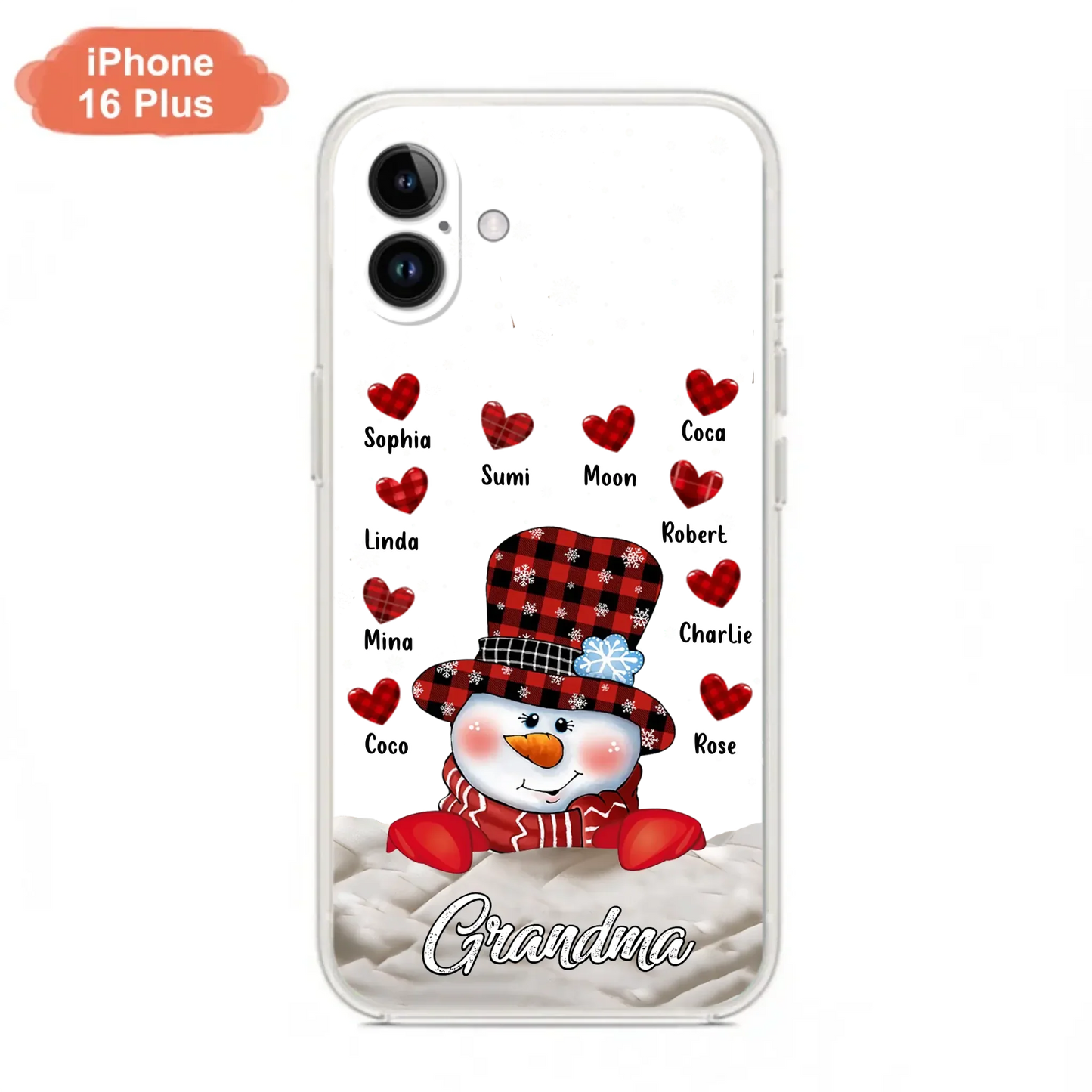 Personalized Snowman Grandma Phone Case - Christmas Gift Idea For Grandma - Up to 10 Kids - Case For iPhone/Samsung