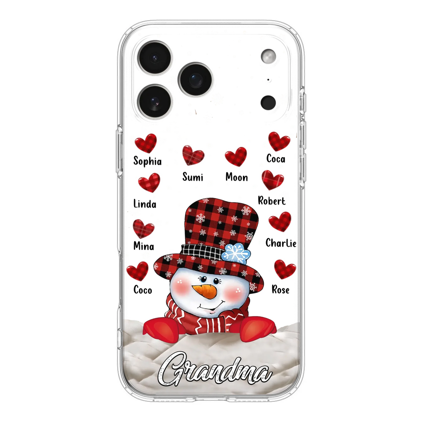 Personalized Snowman Grandma Phone Case - Christmas Gift Idea For Grandma - Up to 10 Kids - Case For iPhone/Samsung