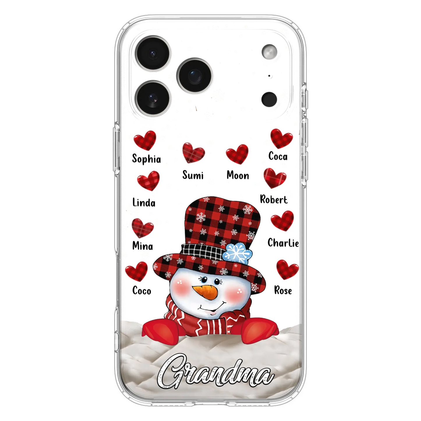 Personalized Snowman Grandma Phone Case - Christmas Gift Idea For Grandma - Up to 10 Kids - Case For iPhone/Samsung
