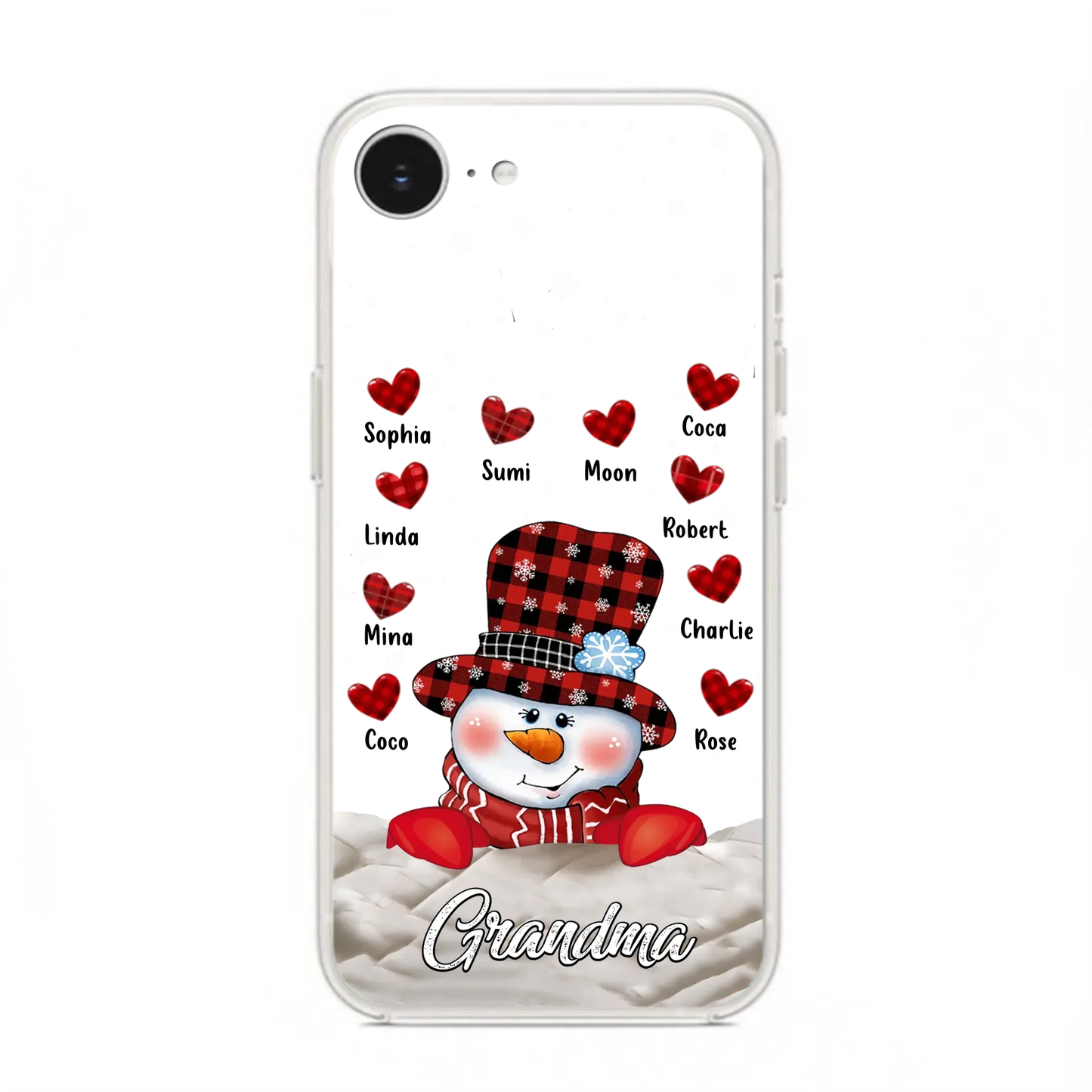 Personalized Snowman Grandma Phone Case - Christmas Gift Idea For Grandma - Up to 10 Kids - Case For iPhone/Samsung