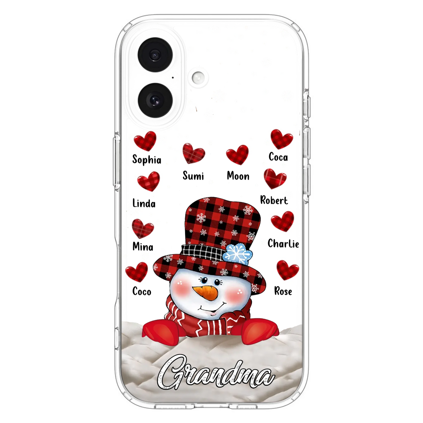 Personalized Snowman Grandma Phone Case - Christmas Gift Idea For Grandma - Up to 10 Kids - Case For iPhone/Samsung
