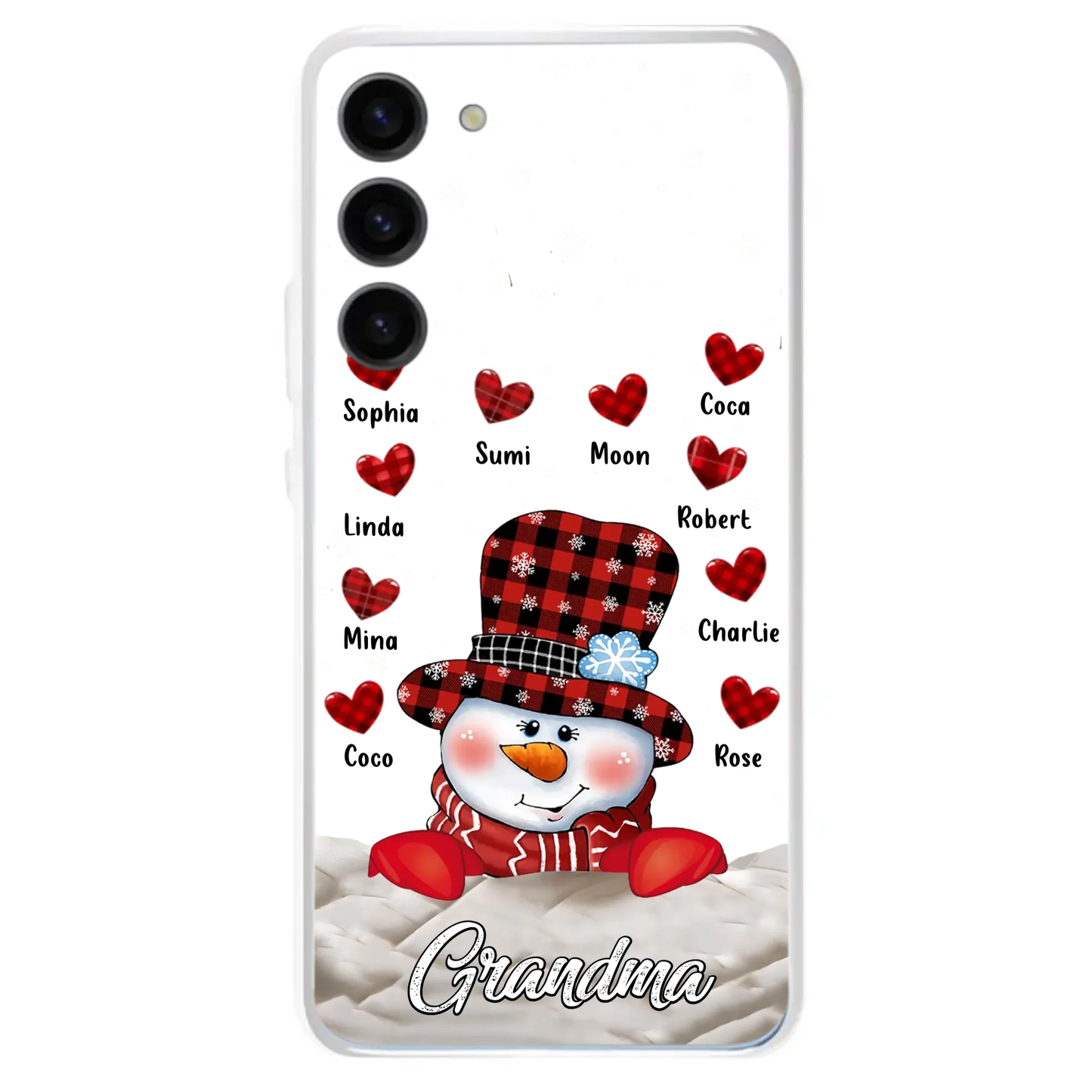 Personalized Snowman Grandma Phone Case - Christmas Gift Idea For Grandma - Up to 10 Kids - Case For iPhone/Samsung