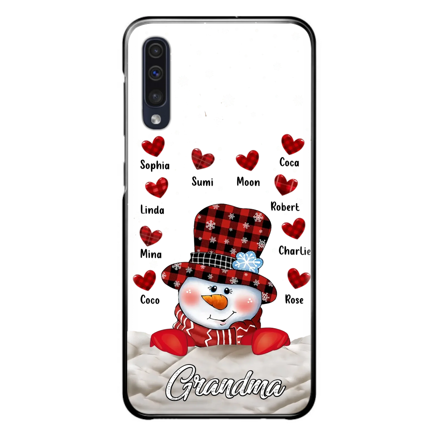 Personalized Snowman Grandma Phone Case - Christmas Gift Idea For Grandma - Up to 10 Kids - Case For iPhone/Samsung